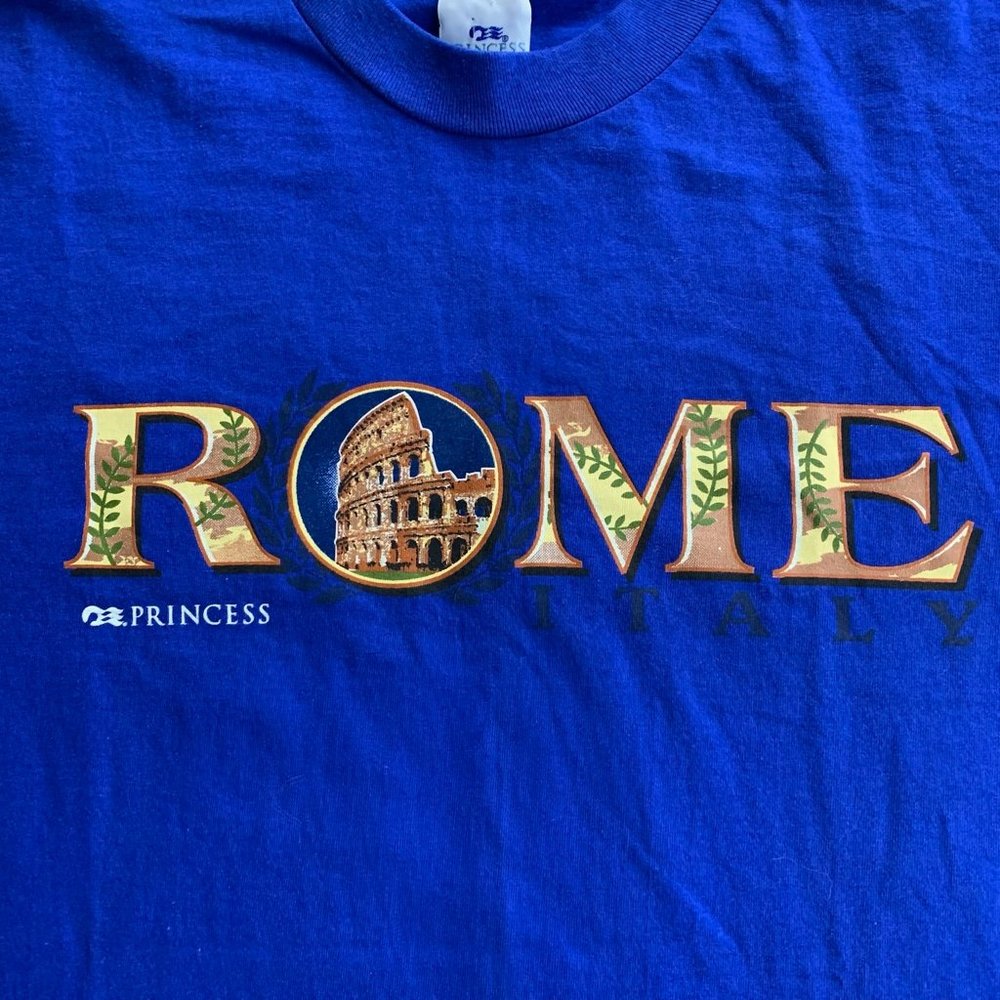 Vintage Y2K Deadstock Rome Italy Princess Cruises Travel Oversized Graph… - Picture 7 of 13